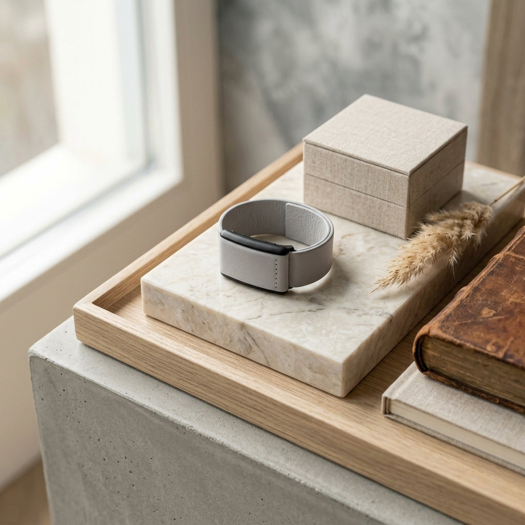 Cloud Ecoband 5.0 — luminous off-white Viridis leather WHOOP strap by Rocker Duck