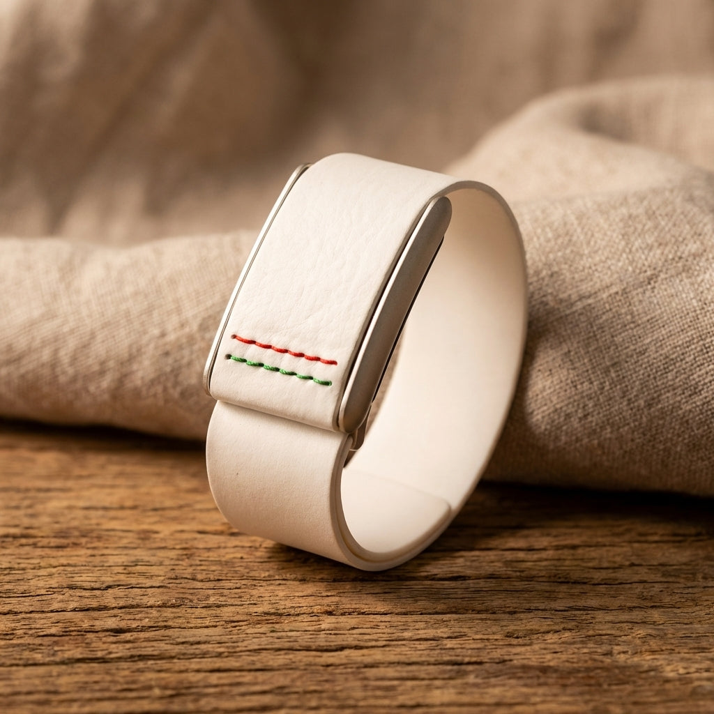 Rocker Duck Ecoband 5.0 Italy Flag Edition – WHOOP-compatible Italian vegan leather band, tricolore design