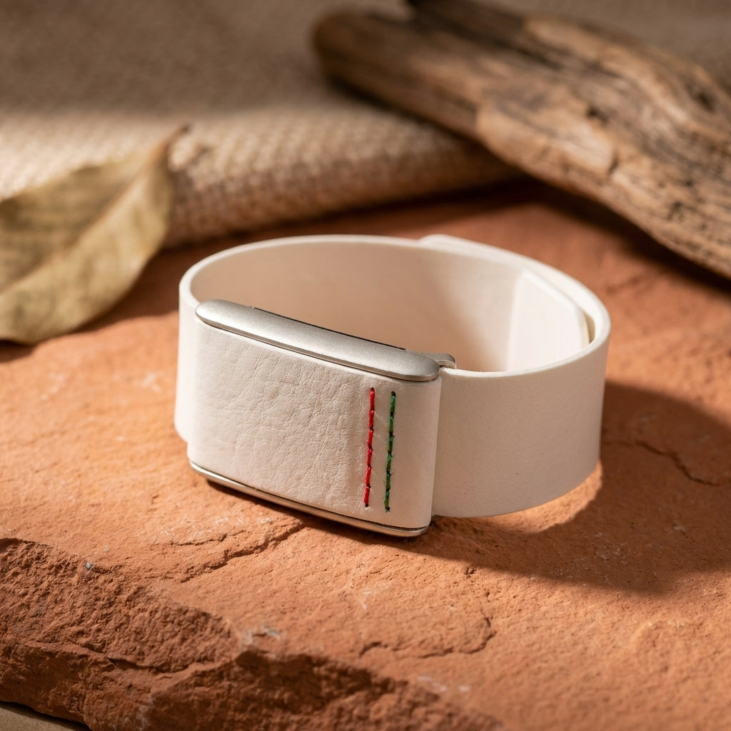 Rocker Duck Italy Flag WHOOP band worn on wrist – premium Italian leather strap, limited edition design