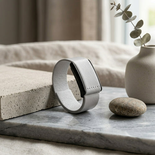 Ecoband 5.0 Classic in Cloud — off-white WHOOP-compatible band, handmade in Italy