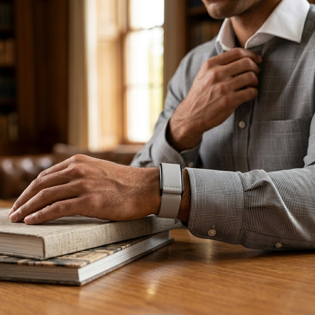 Ecoband 5.0 Cloud by Rocker Duck — minimalist WHOOP-compatible band, sustainable Italian craft