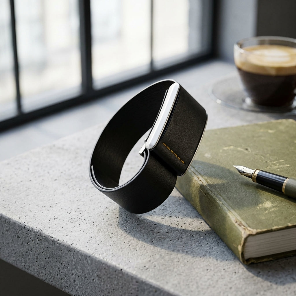 Ecoband 4.0 Black & Orange by Rocker Duck — PFAS-free Italian leather alternative, WHOOP-compatible