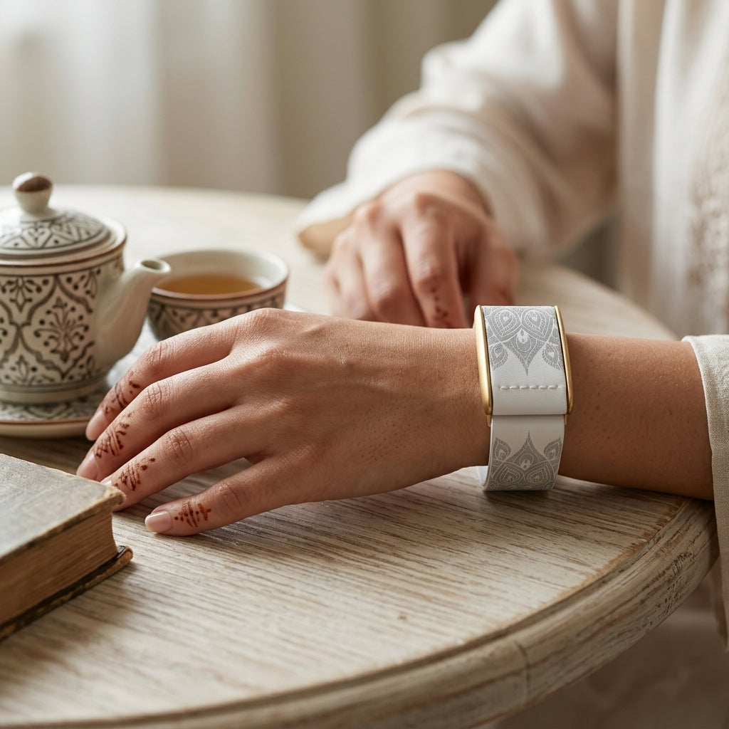 Mandala Edition Ecoband 5.0 by Rocker Duck — decorative WHOOP-compatible band, quiet-luxury design