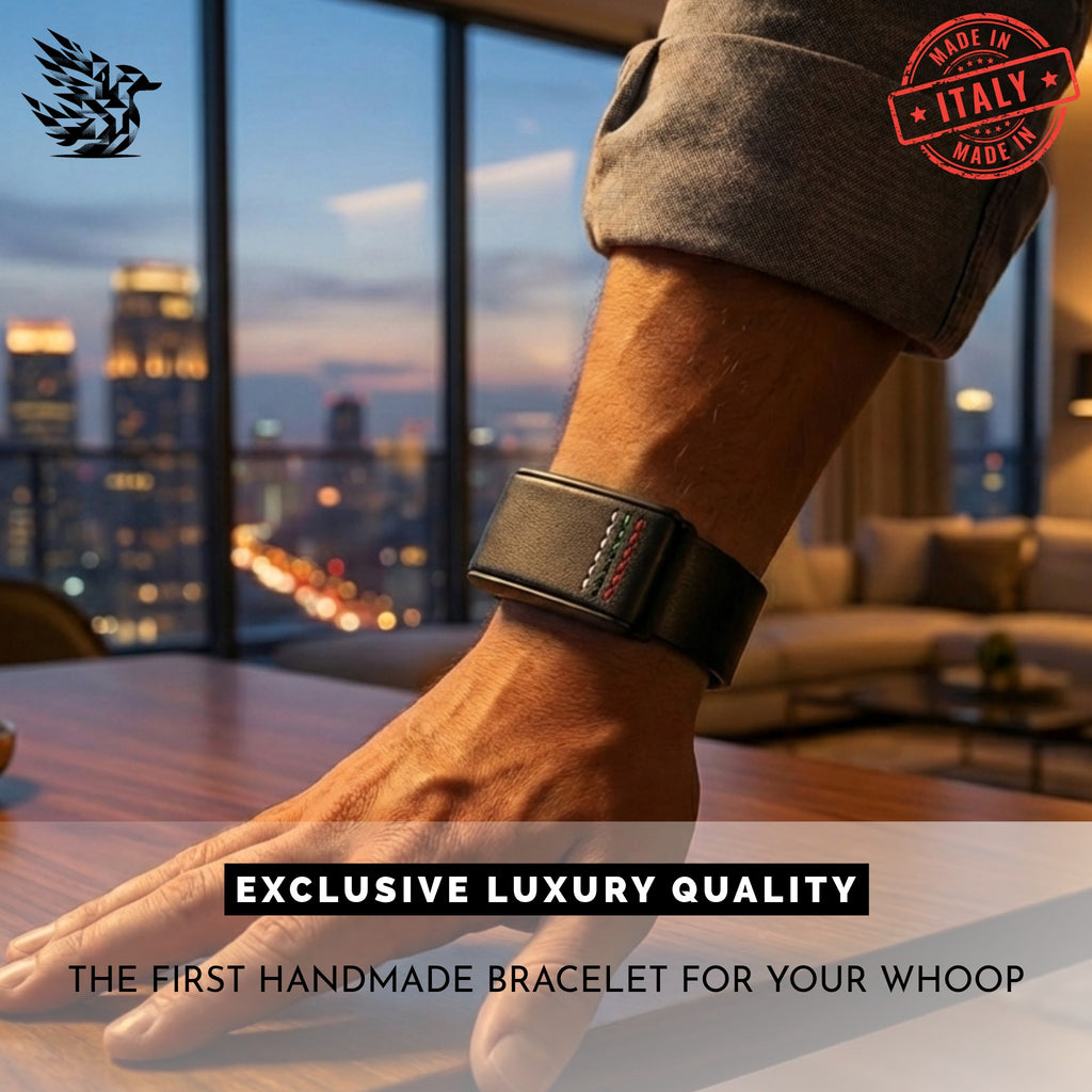 Ecoband 5.0 Roots UAE Flag — bio-based Viridis leather WHOOP band, limited Roots edition