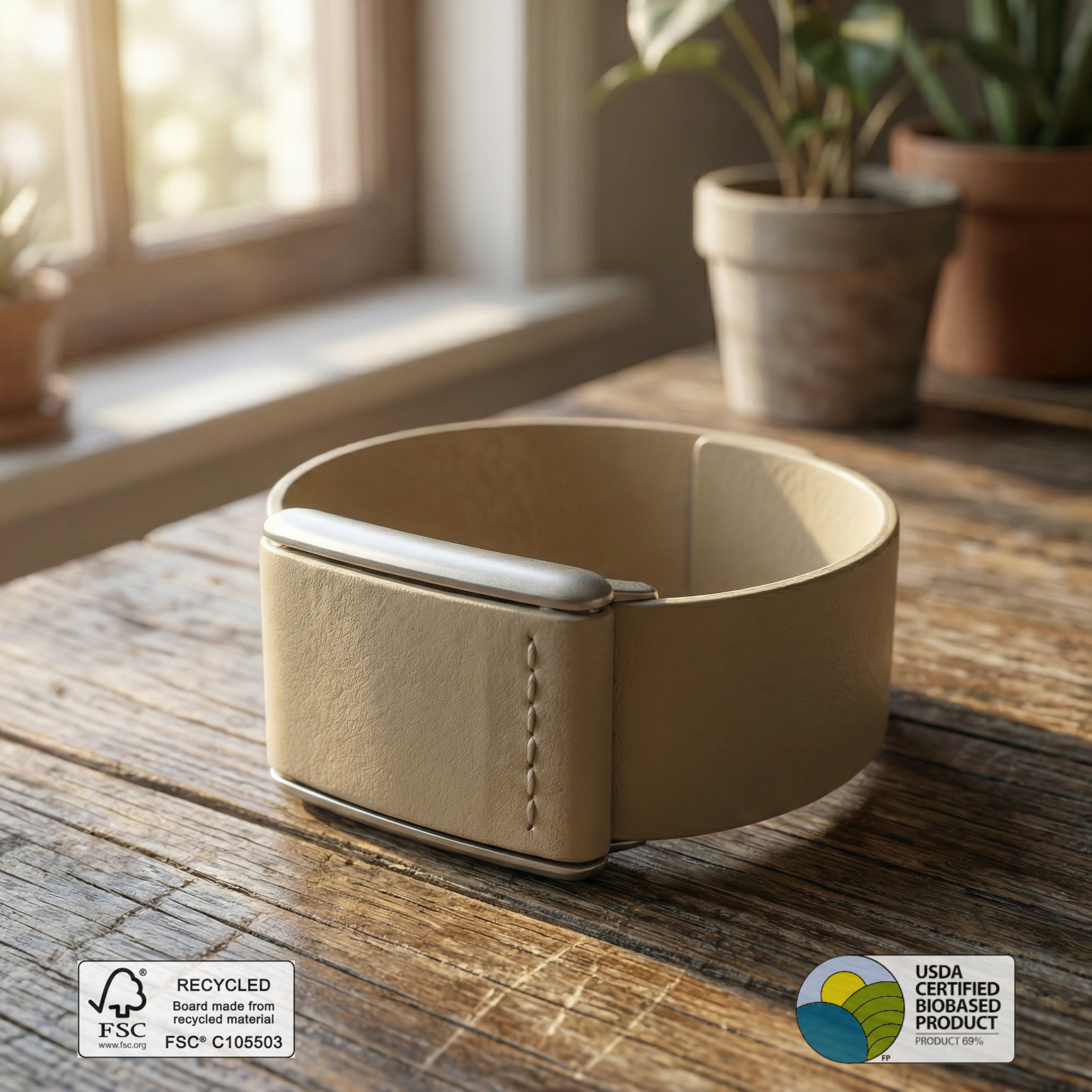 Rocker Duck sand Ecoband product shot – premium handmade WHOOP strap, minimalist Italian design