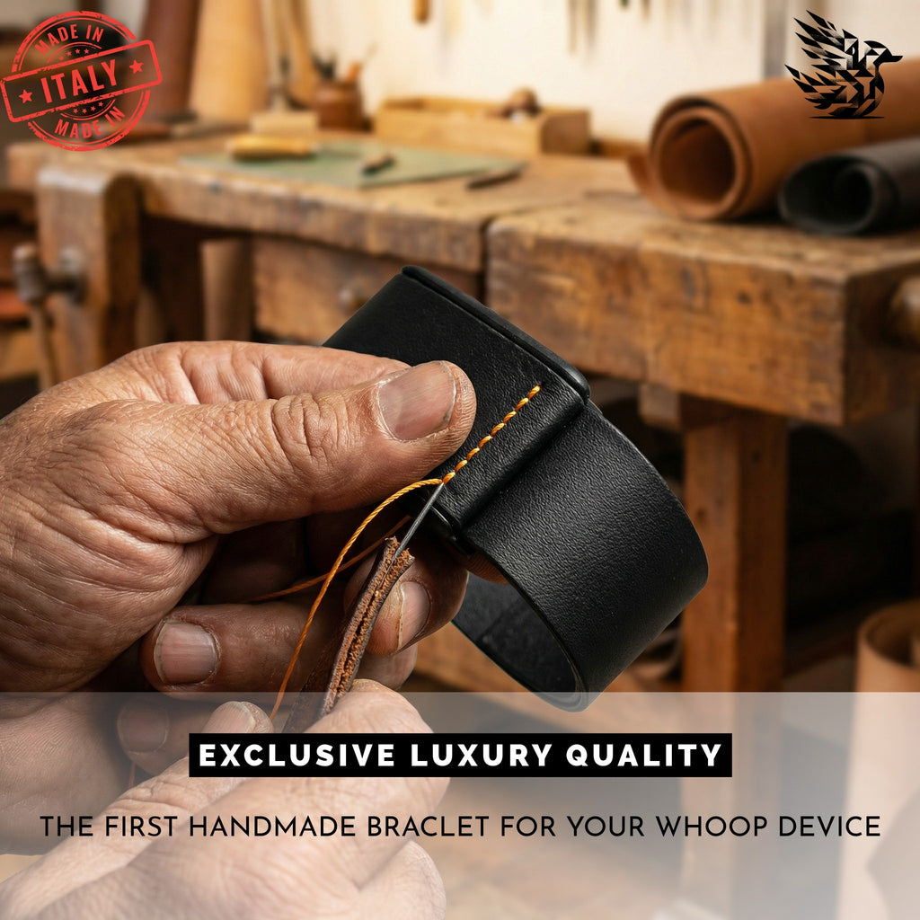 Ecoband 5.0 Sfumatura Black & Orange — PFAS-free Italian leather alternative, handmade