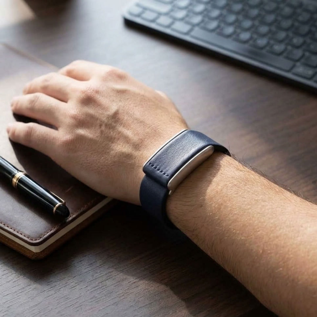 Ecoband 5.0 in Blue — handmade Italian bio-leather WHOOP band (blue)