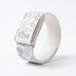 Ecoband 5.0 Tropicale — engraved Italian bio-leather WHOOP band by Rocker Duck, hibiscus and monstera in silver