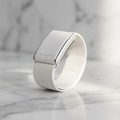 Rocker Duck Ecoband 5.0 White – WHOOP-compatible Italian vegan leather band, handmade luxury WHOOP strap